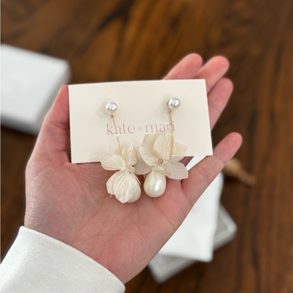 Kate & Mari Pearl Drop Earrings